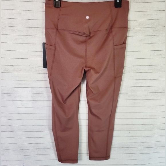 YOGALICIOUS HI RISE CAPRI LENGTH LEGGINGS IN PINK CLAY, SZ LARGE - Picture 10 of 10